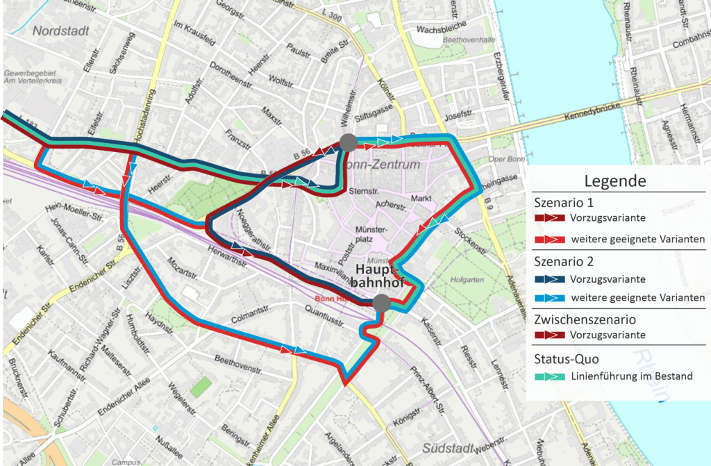 Busnetz Innenstadt Bonn