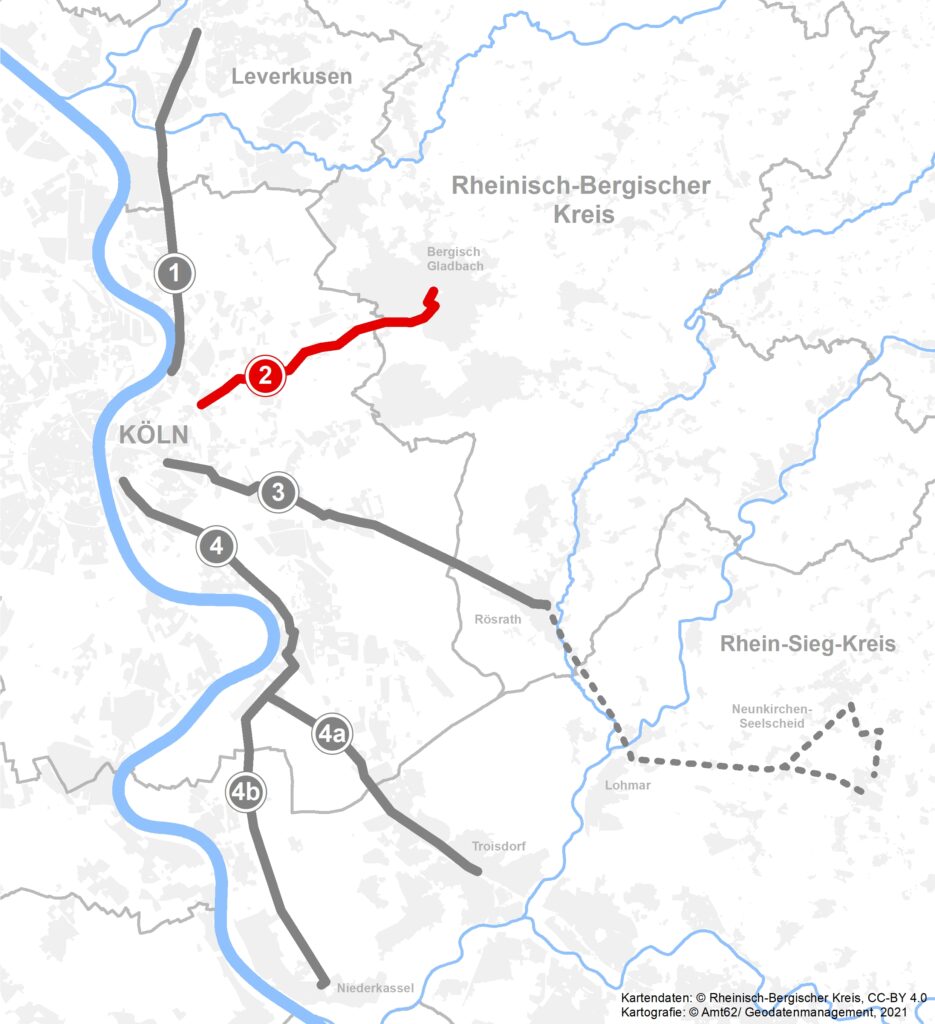 Umsetzung RadPendlerRouten Köln — rechtsrheinisches Umland